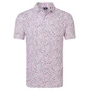 FootJoy Watercolour Floral Print Pique polo de hombre, blanco/pink pop/negro