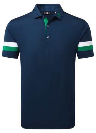 FootJoy Sleeve Stripe Pique polo de hombre, navy/field green/white