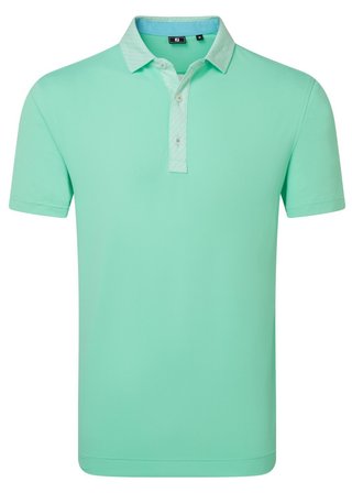 FootJoy Star Geo Trim Pique polo de hombre, sea glass