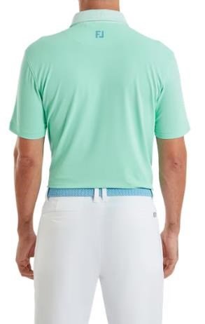 FootJoy Star Geo Trim Pique polo de hombre, sea glass