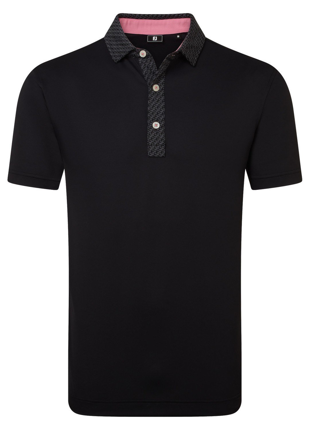 FootJoy Star Geo Trim Pique polo de hombre, negro