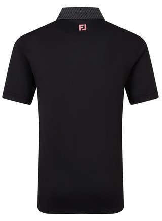 FootJoy Star Geo Trim Pique polo de hombre, negro