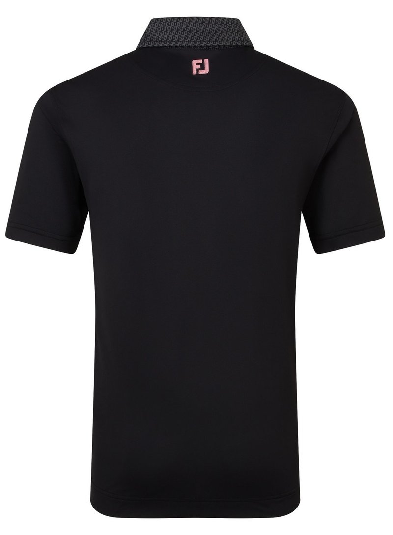 FootJoy Star Geo Trim Pique polo de hombre, negro