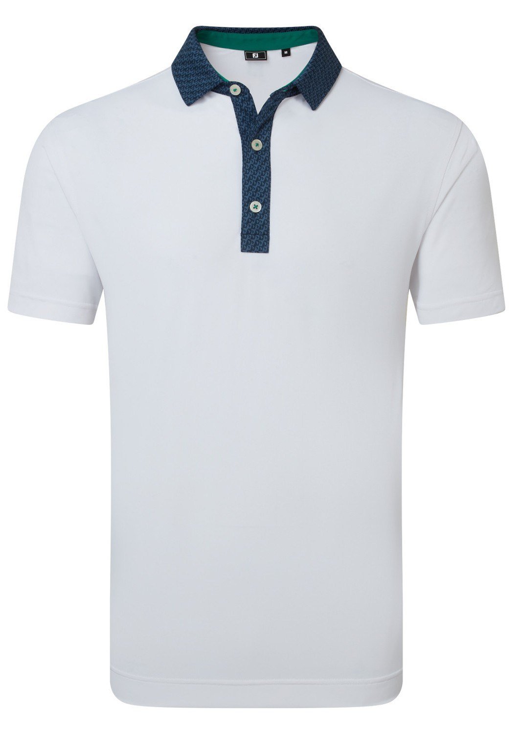 FootJoy Star Geo Trim Pique polo de hombre, blanco/navy