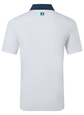 FootJoy Star Geo Trim Pique polo de hombre, blanco/navy