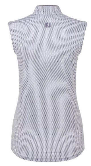 FootJoy Zip Front Tank Printed polo de mujer, navy/white/dusty violet