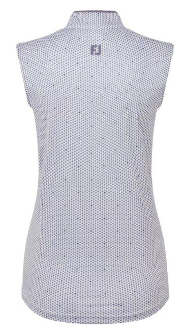 FootJoy Zip Front Tank Printed polo de mujer, navy/white/dusty violet