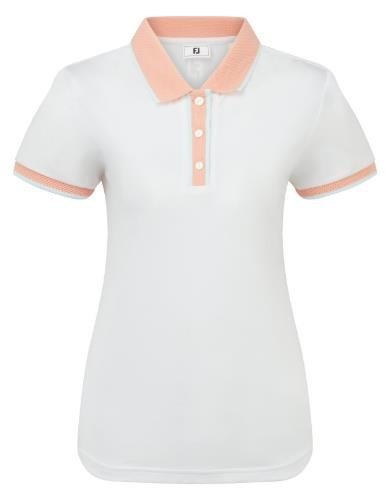 FootJoy Cap Sleeve polo de mujer, blanco/desert peach