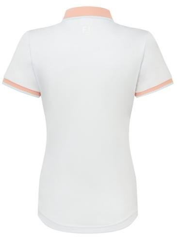 FootJoy Cap Sleeve polo de mujer, blanco/desert peach