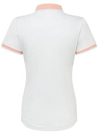 FootJoy Cap Sleeve polo de mujer, blanco/desert peach
