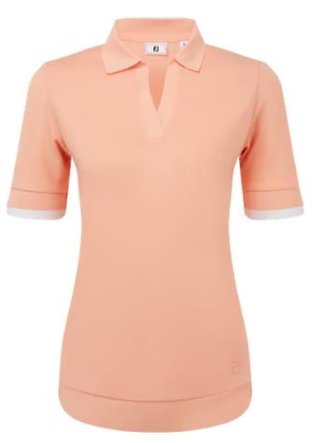FootJoy Texture Knit polo de mujer, desert peach/white