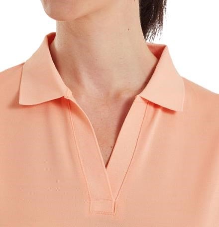 FootJoy Texture Knit polo de mujer, desert peach/white
