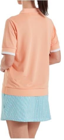 FootJoy Texture Knit polo de mujer, desert peach/white