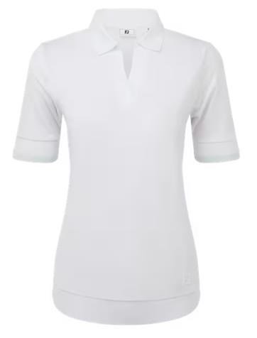 FootJoy Texture Knit polo de mujer, blanco/glacial blue