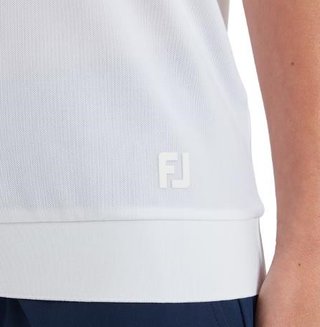 FootJoy Texture Knit polo de mujer, blanco/glacial blue