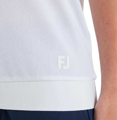 FootJoy Texture Knit polo de mujer, blanco/glacial blue