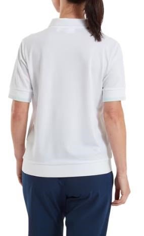 FootJoy Texture Knit polo de mujer, blanco/glacial blue