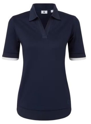 FootJoy Texture Knit polo de mujer, navy/white