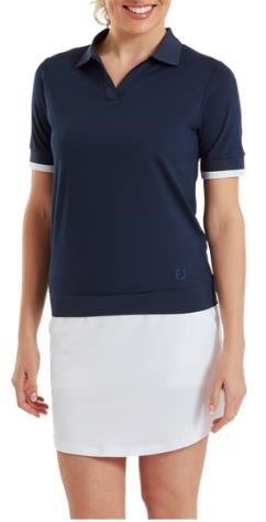 FootJoy Texture Knit polo de mujer, navy/white