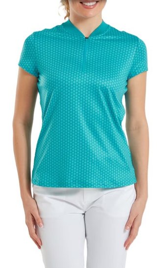 FootJoy Zip Blade polo de mujer, tonal tile blue print