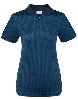 FootJoy Zip Blade polo de mujer, estampado tonal tile navy