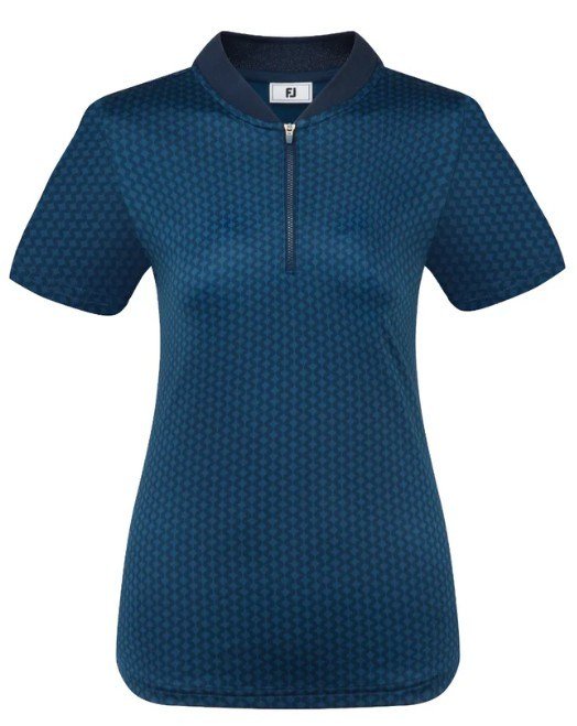 FootJoy Zip Blade polo de mujer, estampado tonal tile navy
