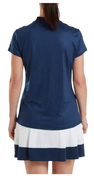 FootJoy Zip Blade polo de mujer, estampado tonal tile navy