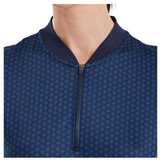 FootJoy Zip Blade polo de mujer, estampado tonal tile navy