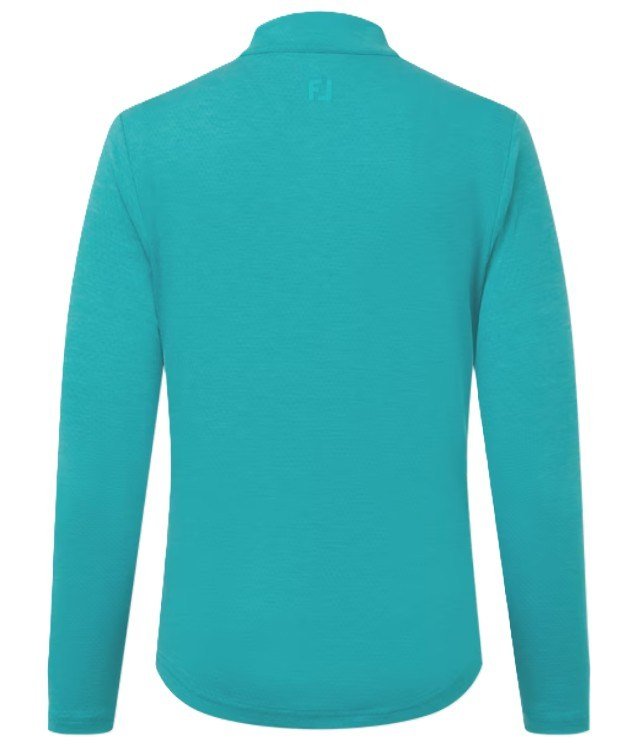 FootJoy 1/4 Zip Blade Collar Midlayer sudadera de mujer, tile blue/glacial blue/blanco