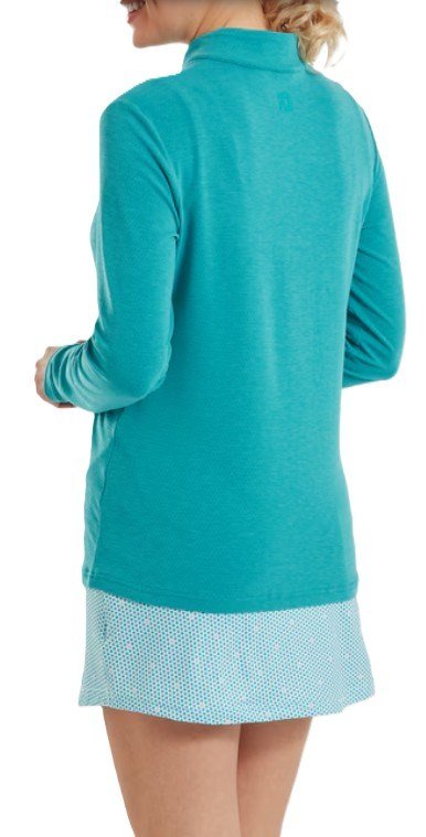 FootJoy 1/4 Zip Blade Collar Midlayer sudadera de mujer, tile blue/glacial blue/blanco
