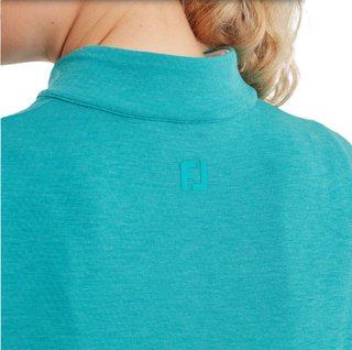 FootJoy 1/4 Zip Blade Collar Midlayer sudadera de mujer, tile blue/glacial blue/blanco