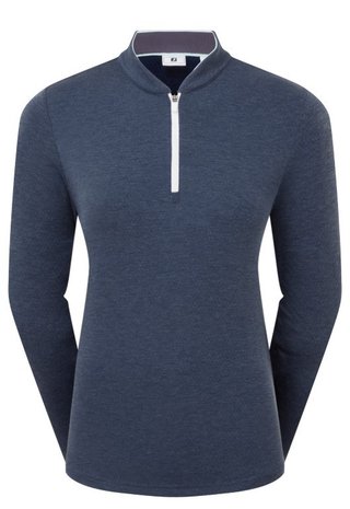 FootJoy 1/4 Zip Blade Collar Midlayer sudadera de mujer, navy/dusty violet/glacial blue