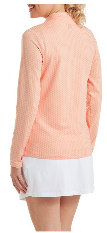 FootJoy Midlayer Full Zip Printed Sleeve sudadera de mujer, desert peach