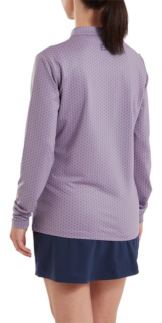 FootJoy Midlayer Full Zip Printed Sleeve sudadera de mujer, dusty violet