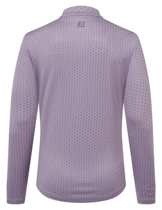 FootJoy Midlayer Full Zip Printed Sleeve sudadera de mujer, dusty violet