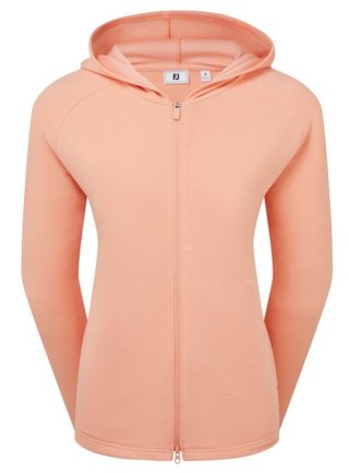 FootJoy Full-Zip Ottoman Hoodie sudadera con capucha para mujer, desert peach