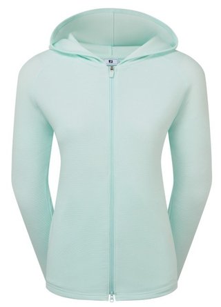 FootJoy Full-Zip Ottoman Hoodie sudadera con capucha para mujer, glacial blue