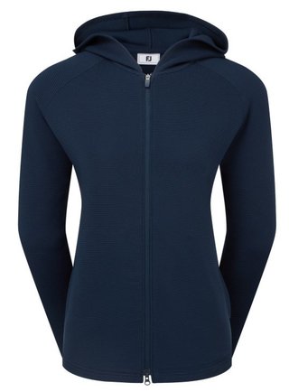 FootJoy Full-Zip Ottoman Hoodie sudadera con cremallera completa para mujer, azul marino