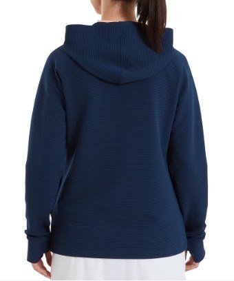 FootJoy Full-Zip Ottoman Hoodie sudadera con cremallera completa para mujer, azul marino