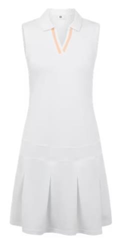 FootJoy Pleated vestido de mujer, blanco/desert peach