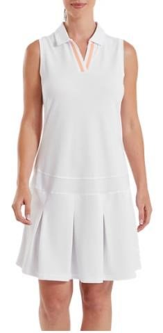 FootJoy Pleated vestido de mujer, blanco/desert peach
