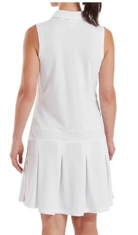 FootJoy Pleated vestido de mujer, blanco/desert peach