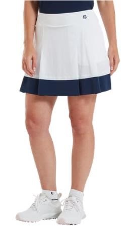 FootJoy Pleated falda pantalón de mujer, blanco/marino