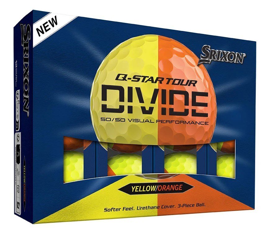 Srixon Q-Star Tour Divide pelotas de golf, amarillo/naranja
