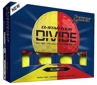 Srixon Q-Star Tour Divide pelotas de golf, amarillo/rojo