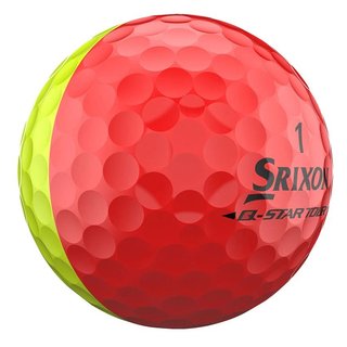 Srixon Q-Star Tour Divide pelotas de golf, amarillo/rojo