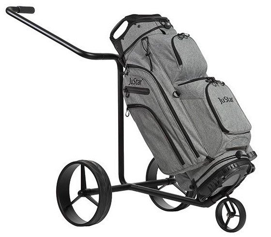 JuStar Black carrito manual de 3 ruedas, negro mate