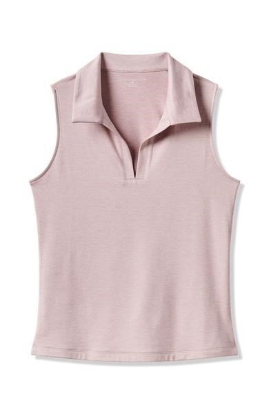 Travis Mathew Skyloft Light Sleeveless polo de mujer, heather violet ice