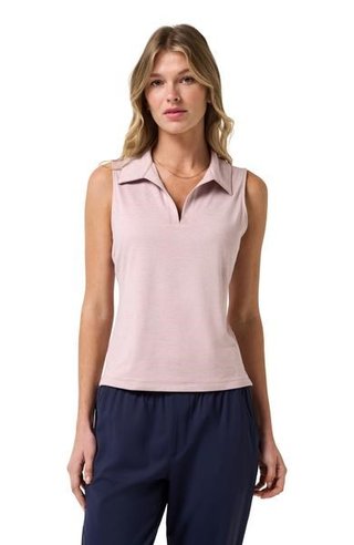 Travis Mathew Skyloft Light Sleeveless polo de mujer, heather violet ice
