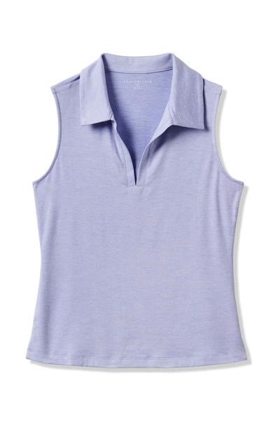 Travis Mathew Skyloft Light Sleeveless polo de mujer, heather soft blue